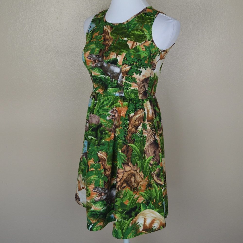 Retrolicious Dinosaur Printed Dress XS - Picture 4 of 8